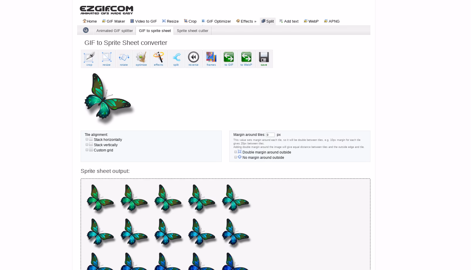 How do I create a GIF sprite?