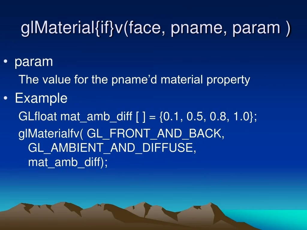 What is glmaterial in Python?