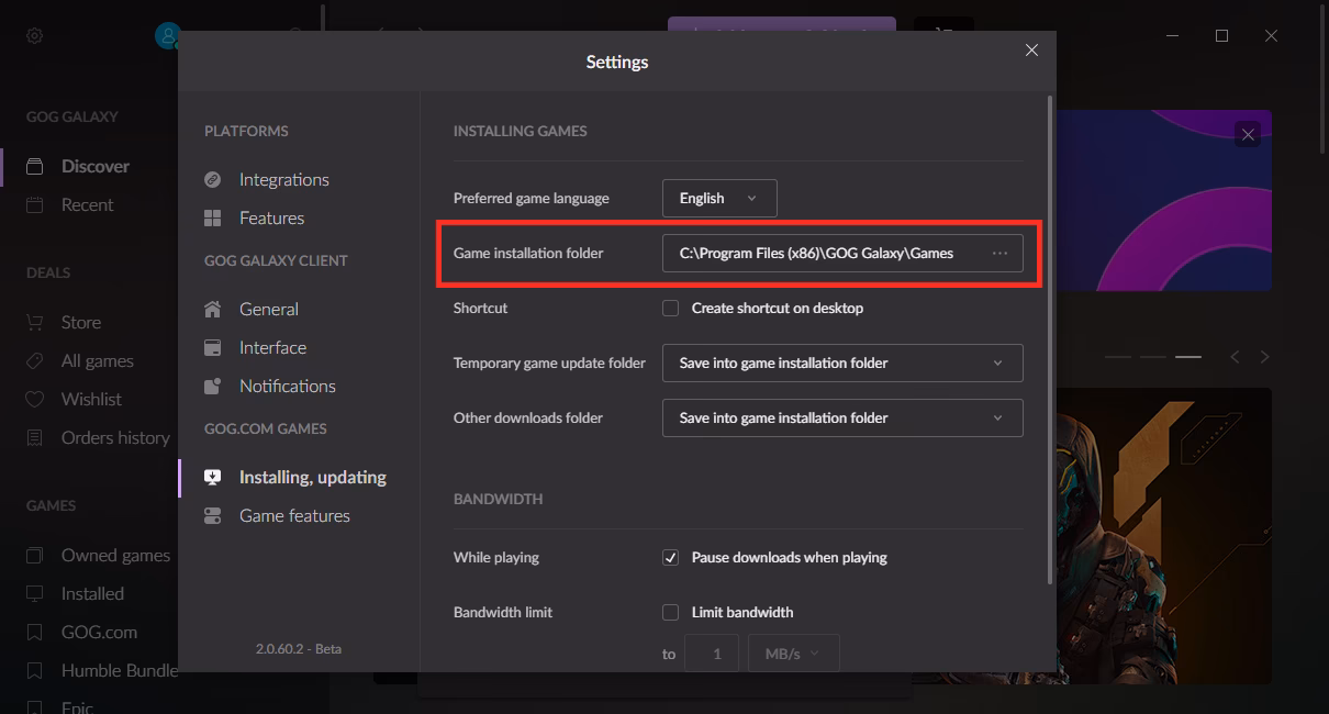 How do I move a game to a new location?