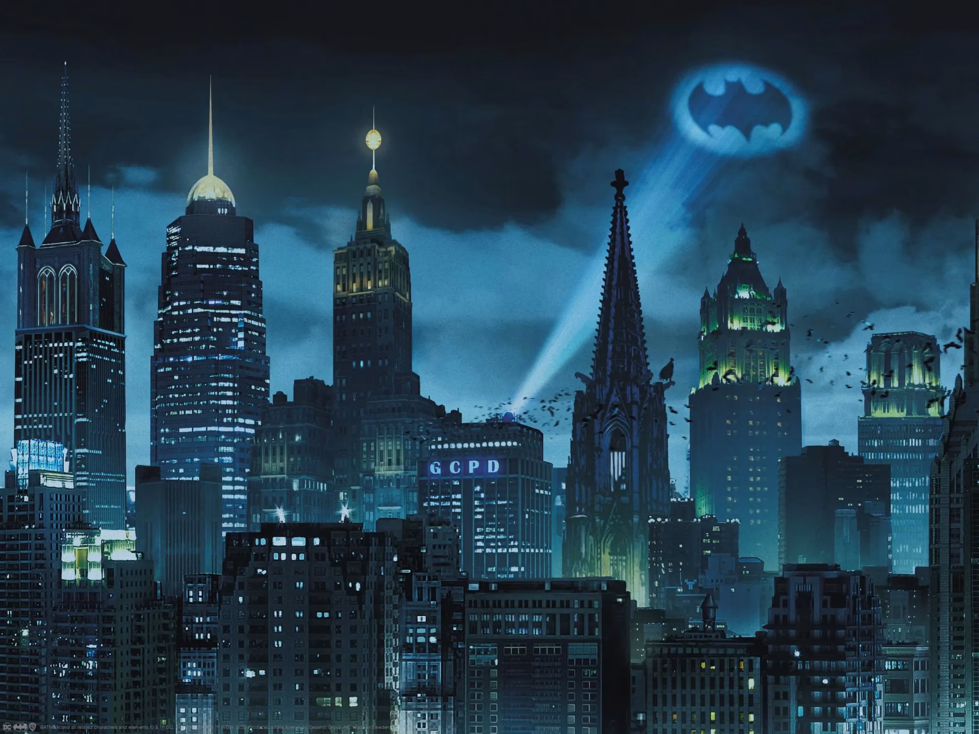 What size are the Gotham City wallpapers?