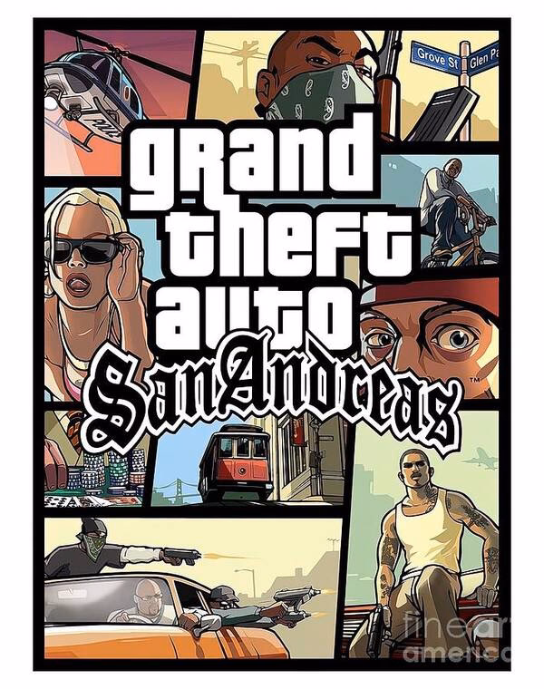 What color are Grand Theft Auto posters?