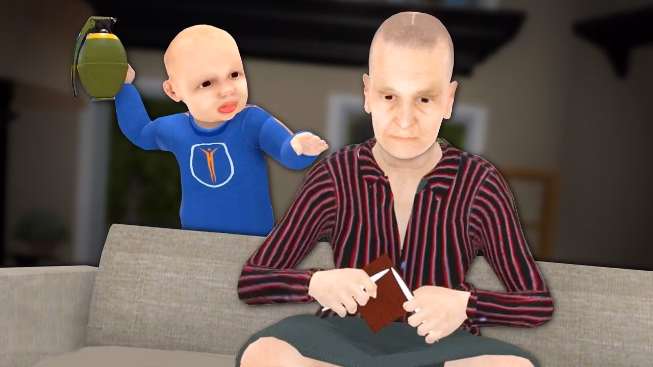 What is the grandson's objective in Granny Simulator?