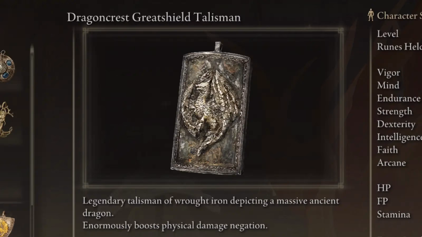 What is dragoncrest greatshield Talisman?