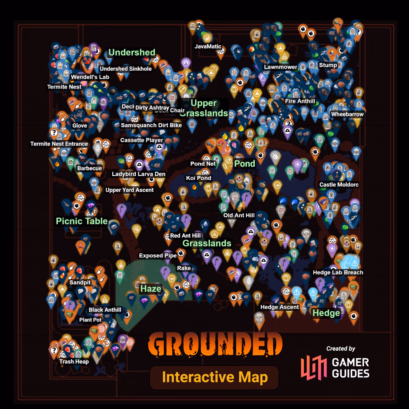 What's on the ground 2 map of Brookhollow Park?