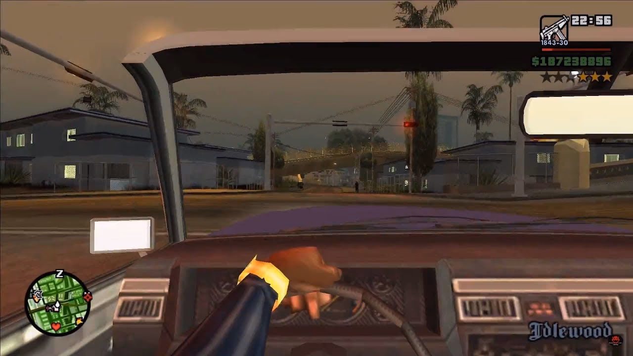 How do I Turn on first person mode in GTA San Andreas?