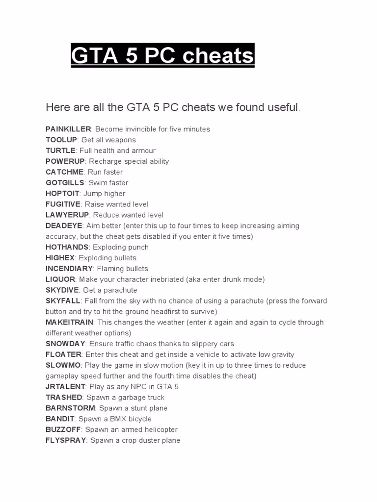 How to use cheat codes in GTA V (GTA V)?
