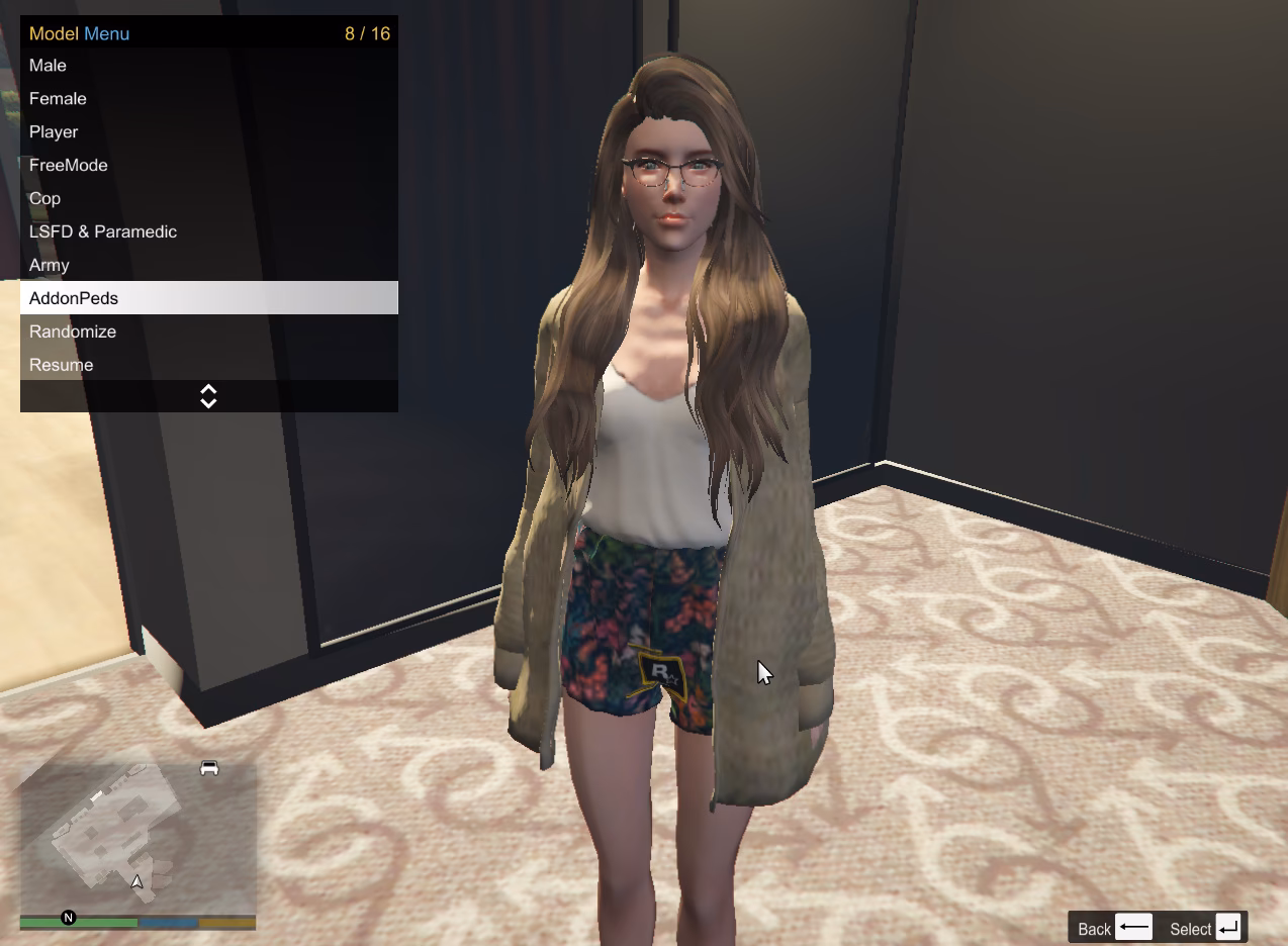 Does GTA 5 have a PED selector mod?