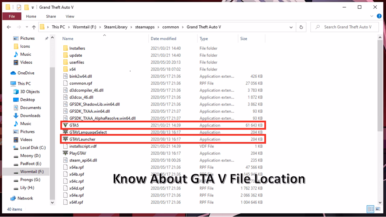 What is the file extension of the GTA5 EXE?