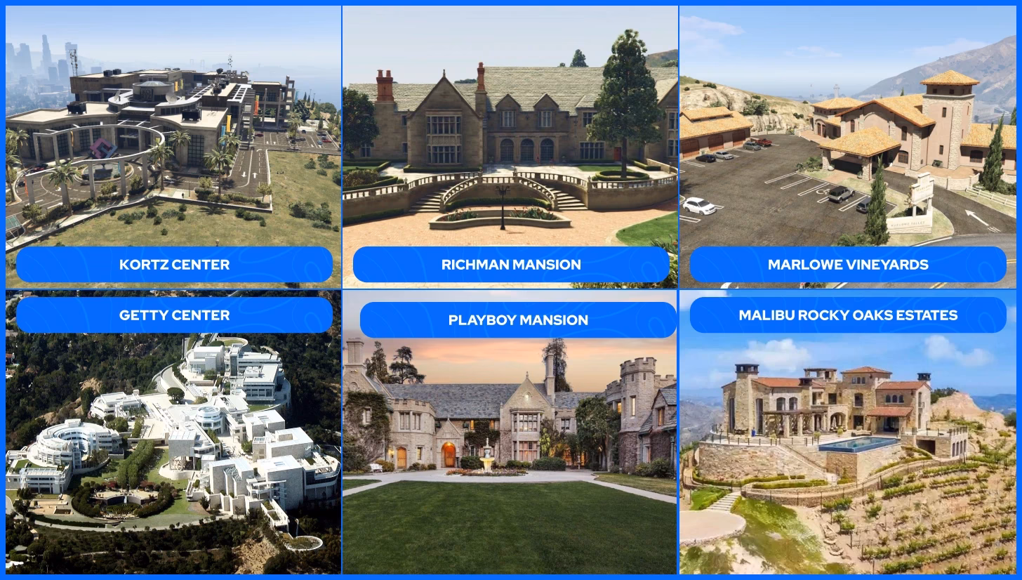 Where can you find Grand Theft Auto locations in real-life?