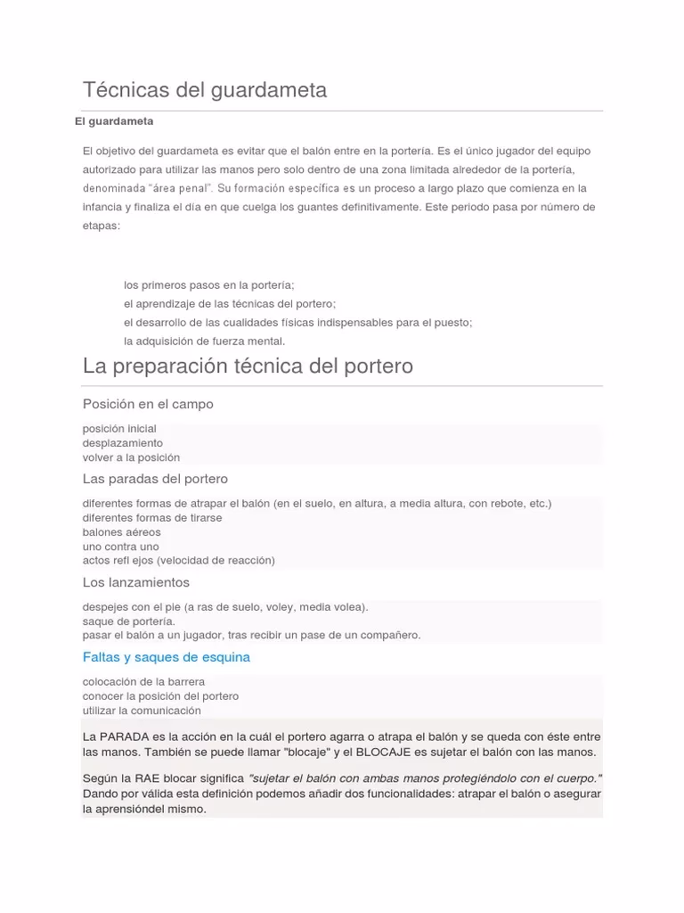 ¿Cuál es el sinonimo de guardameta?