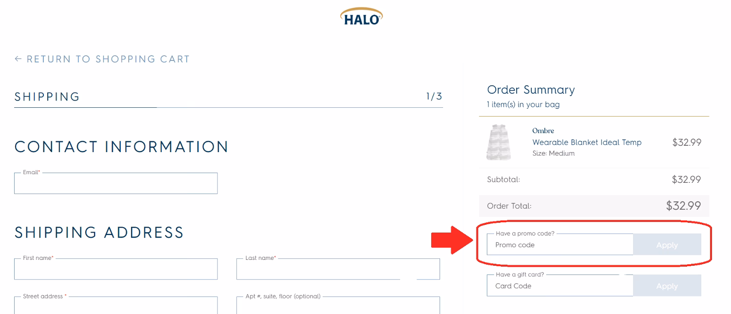 How do I use a halo sleep email discount code?