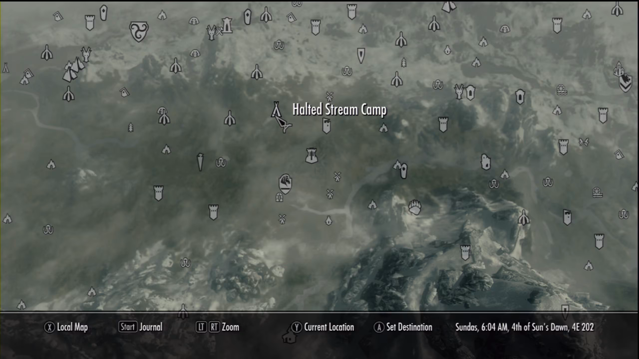 Where is halted stream camp?