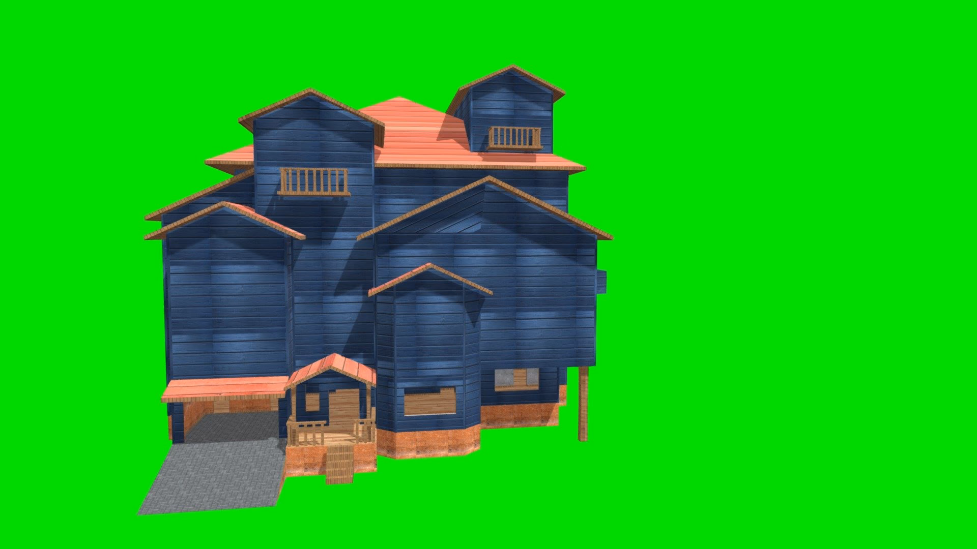 How many rooms are there in the neighbor's house in alpha 1?