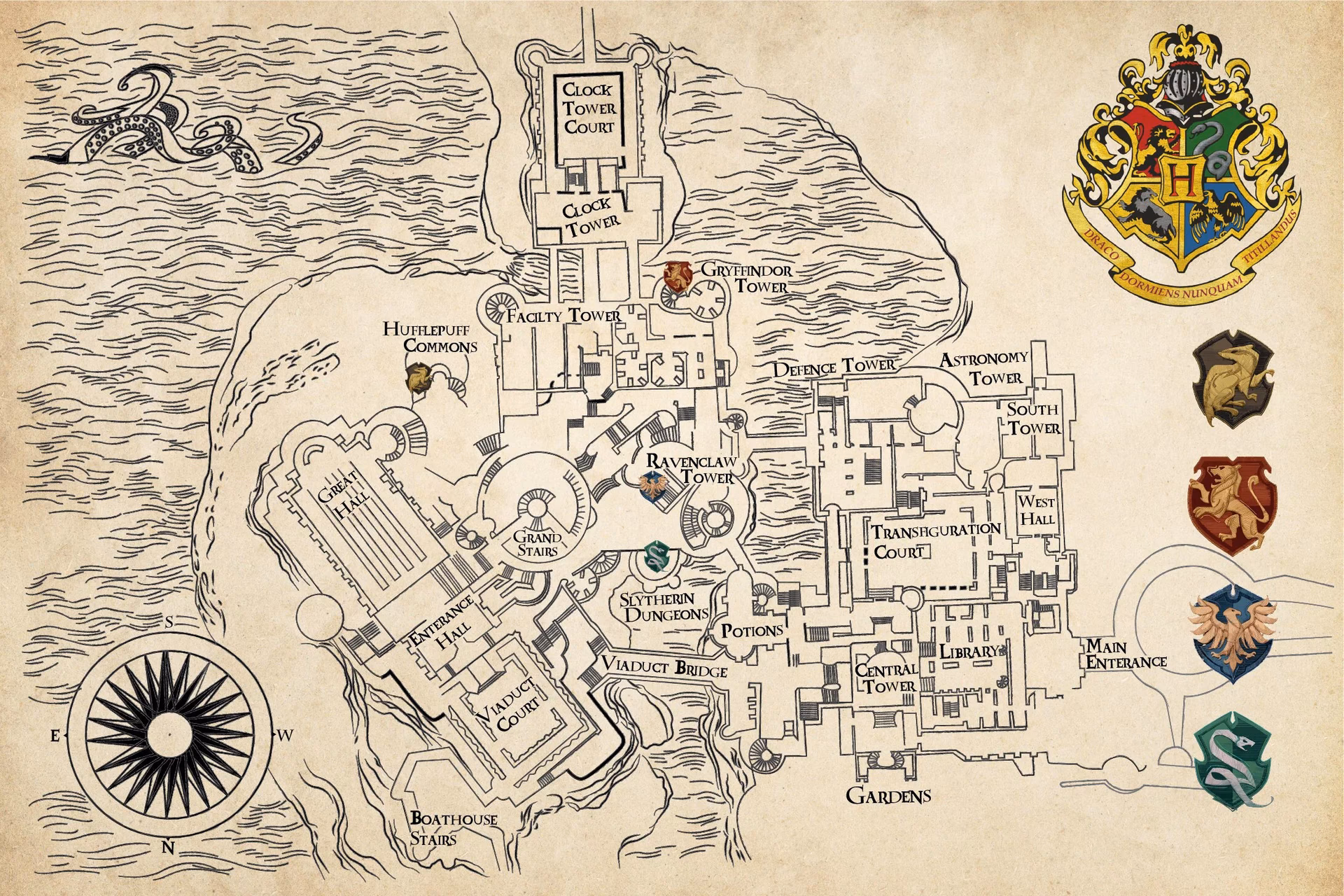 How can I obtain the Hogwarts map in Minecraft?