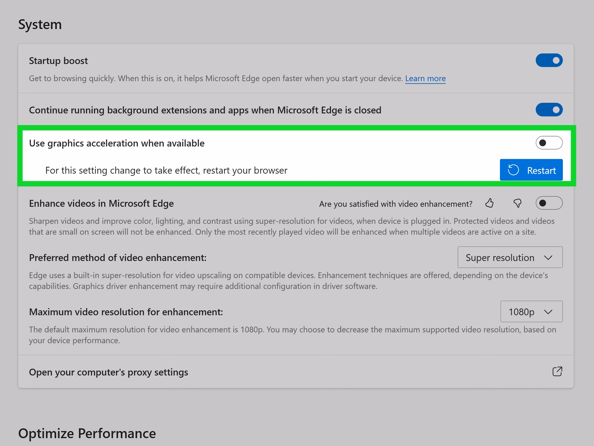 How to enable hardware acceleration Windows 10?
