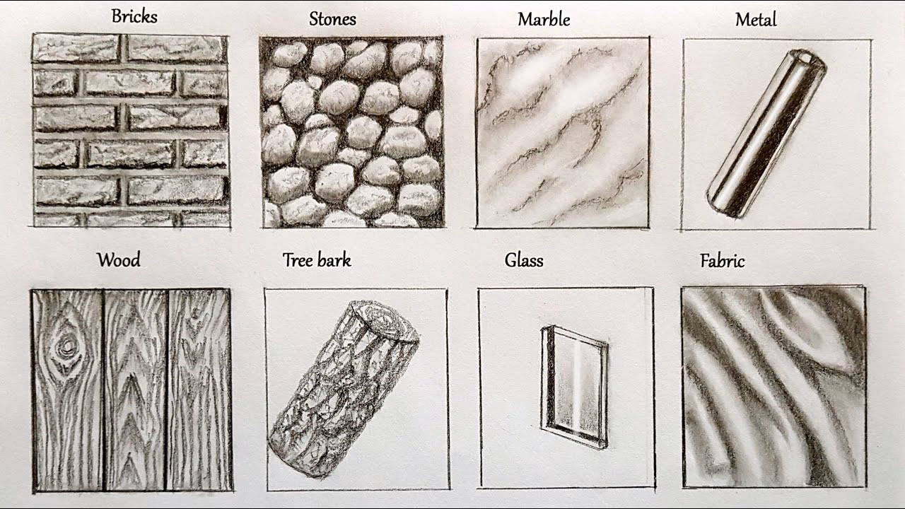 How do you draw a rock texture?