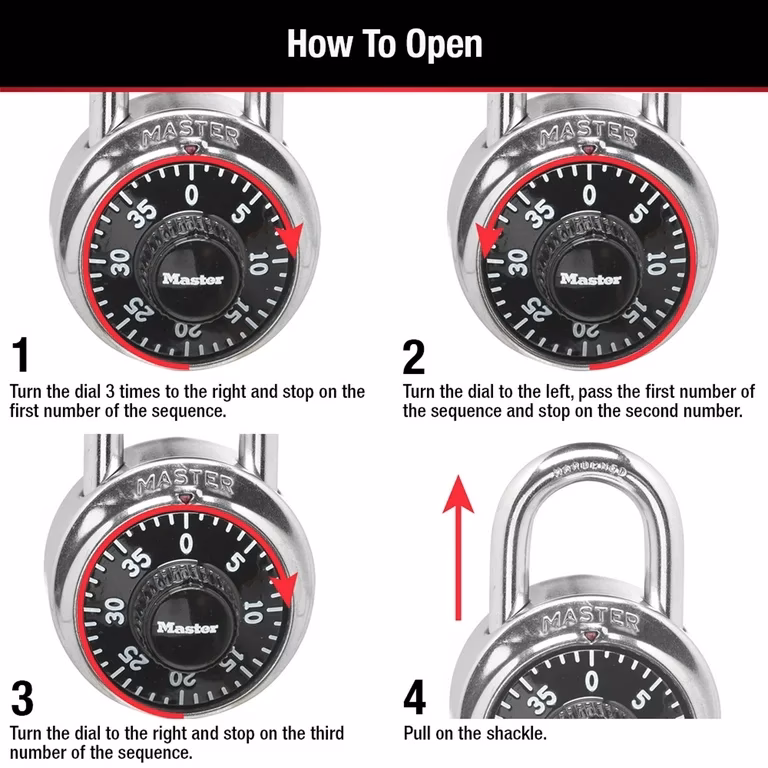 How do you unlock a combination lock?