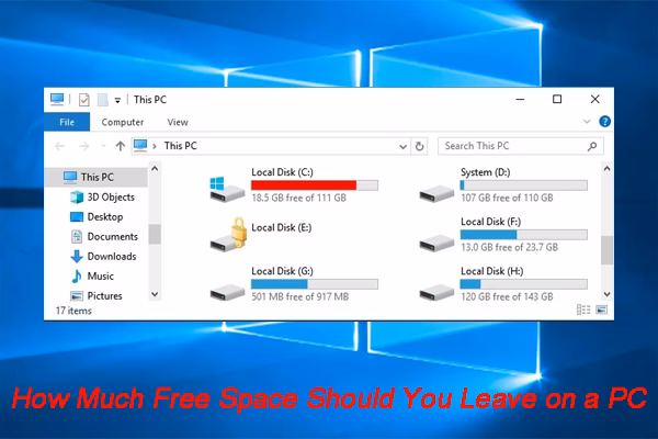How much space should be left on SSD?
