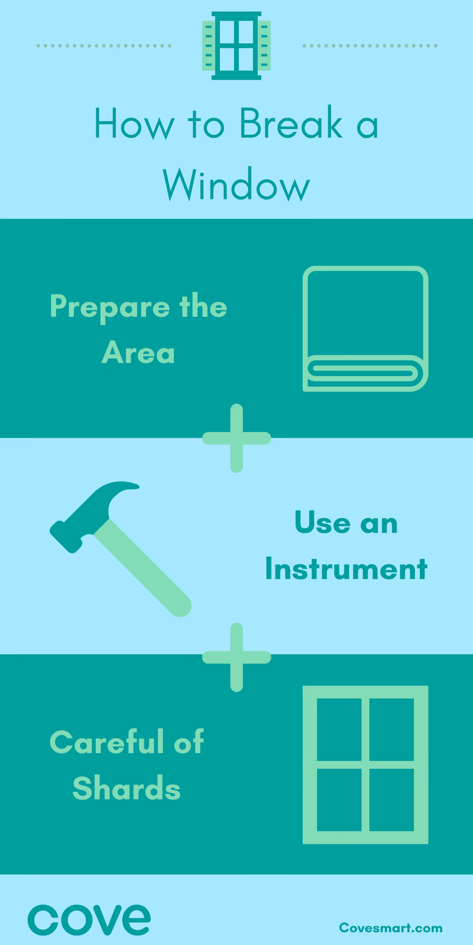 How do you break glass in emergencies?