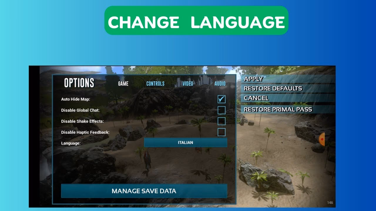 How do I change the language in Ark Survival ascended?