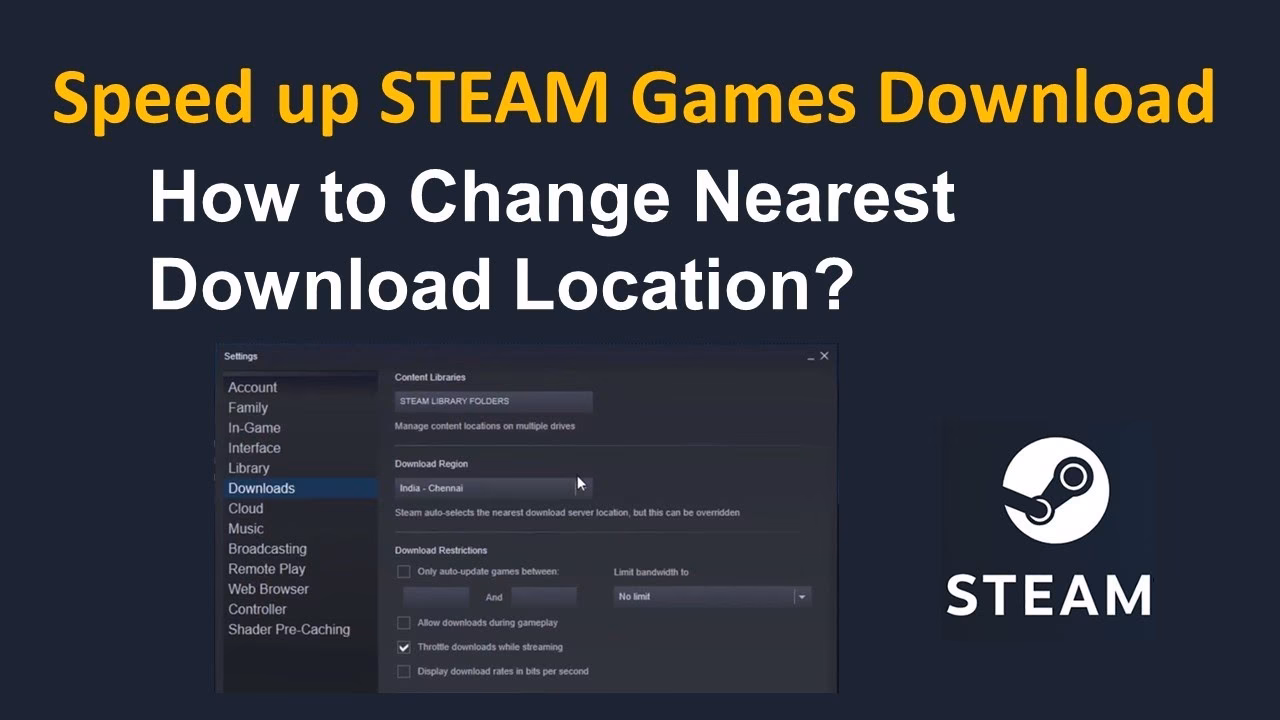 How to download a region on Steam?