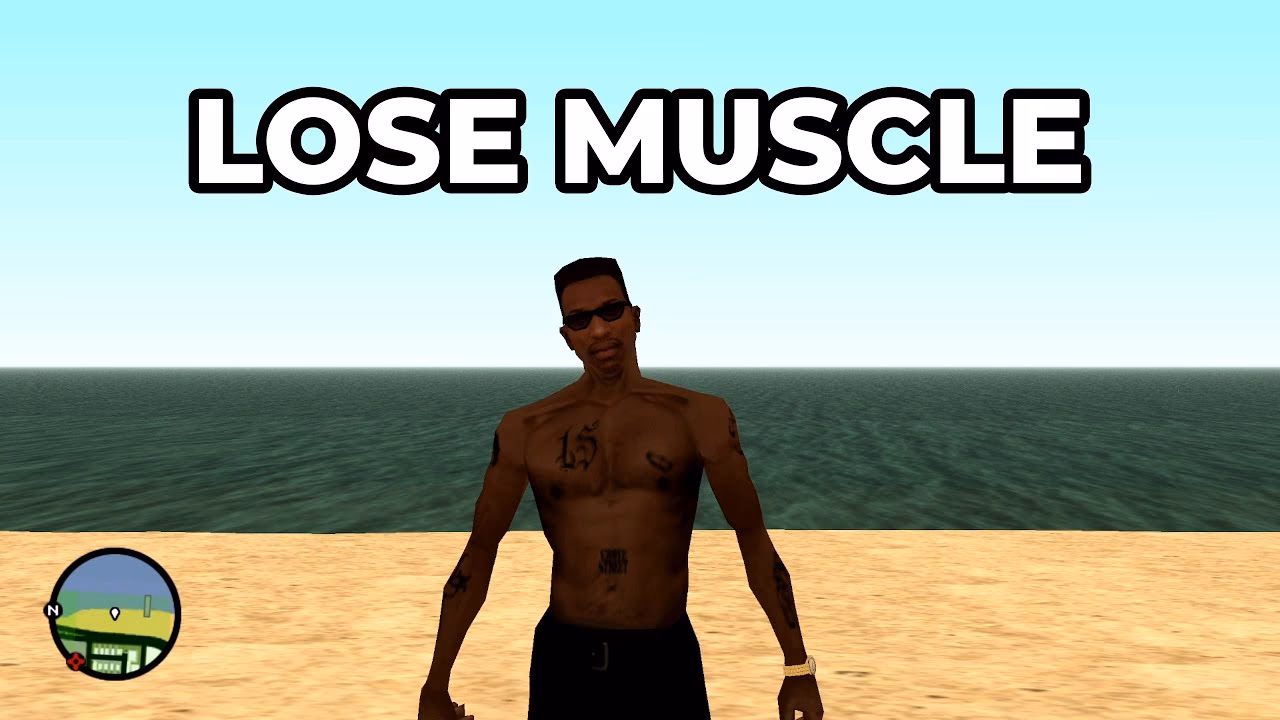 How does CJ increase muscle in GTA San Andreas?