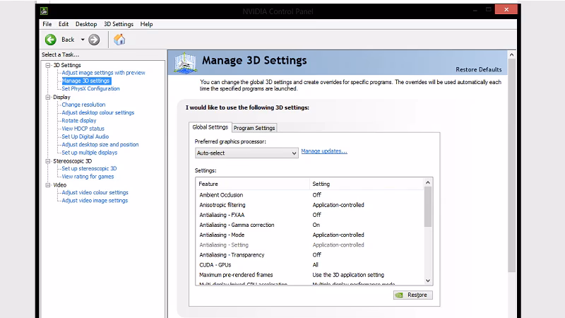 How to set default graphics card in Windows 10?