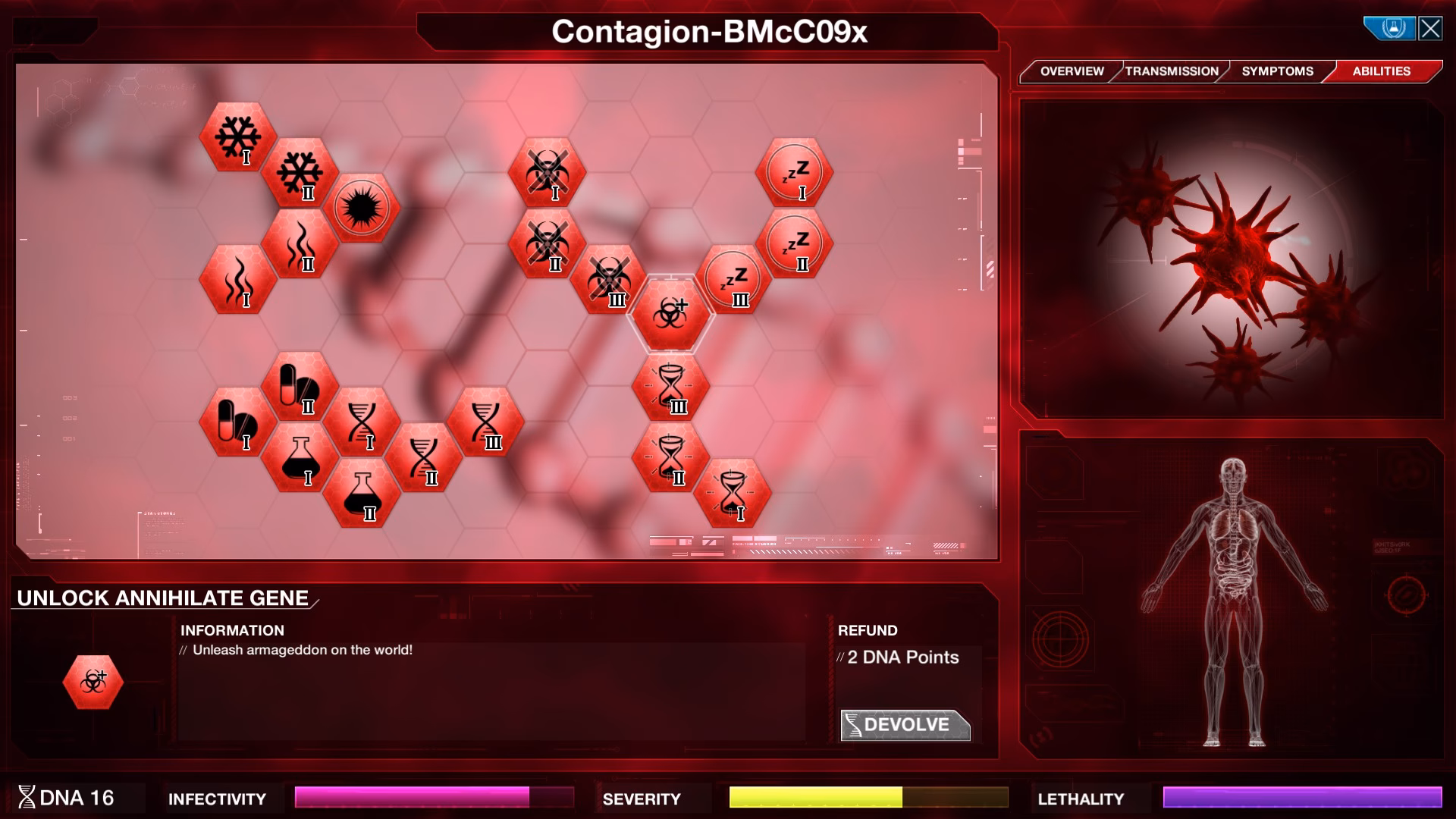 How many genes are there in Plague Inc?