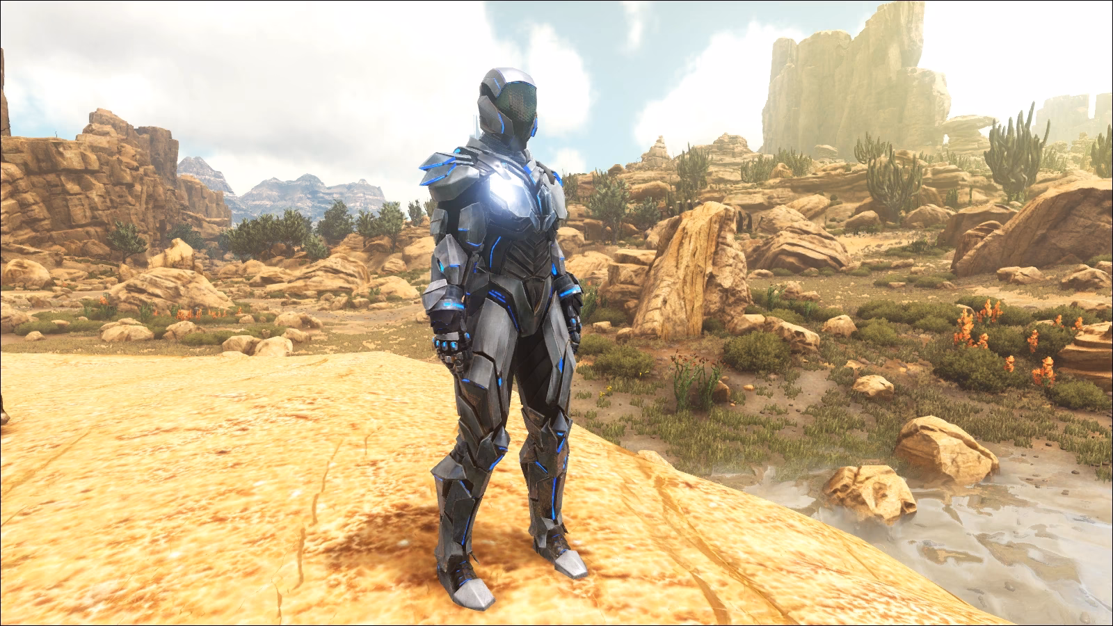 What are the controls for the new Tek armor and weapons?