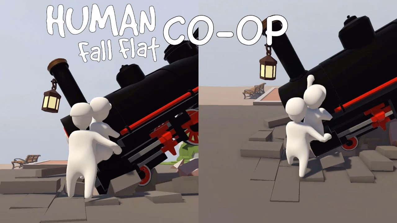 Does human fall flat support split-screen co-op?