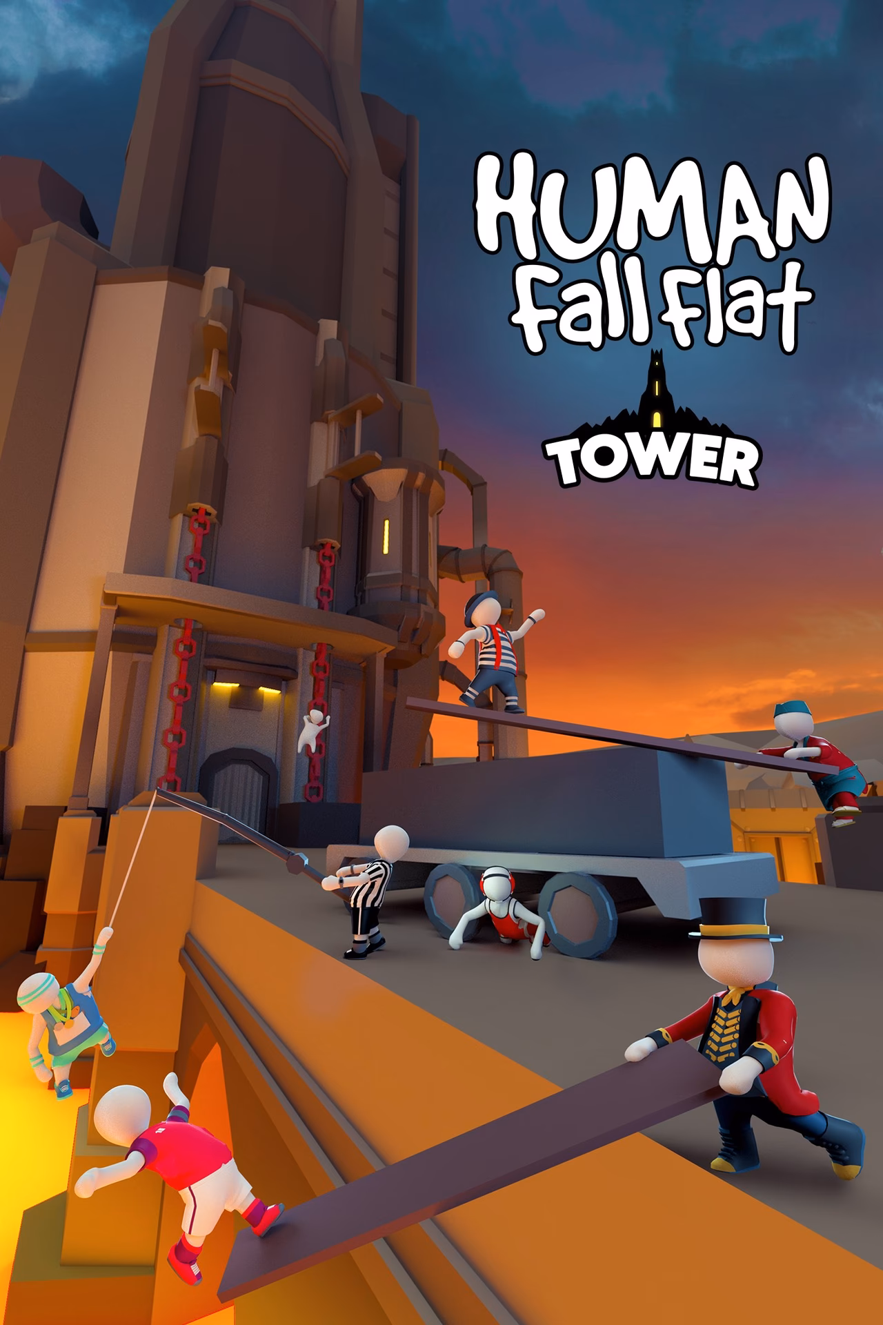 How do I unlock the tower achievement in human fall flat?