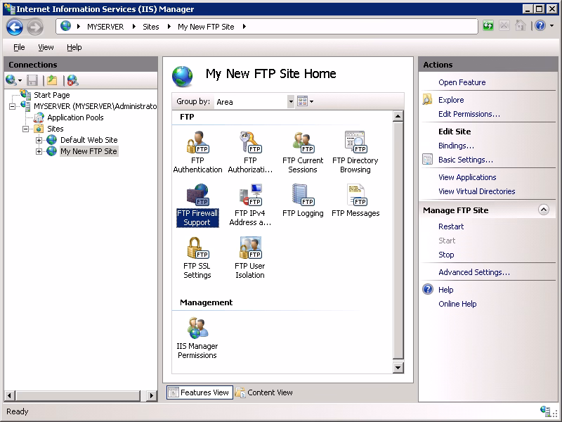 What is the default port for HTTPS traffic in IIS?