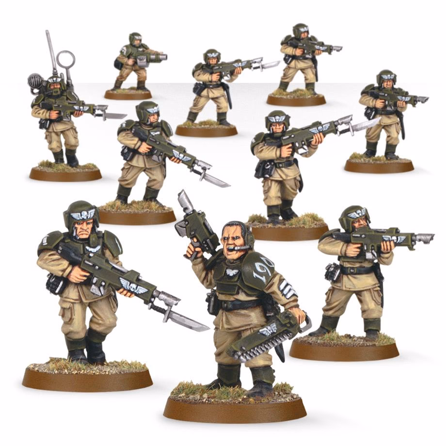 What is a standard Imperial Guard infantry platoon?