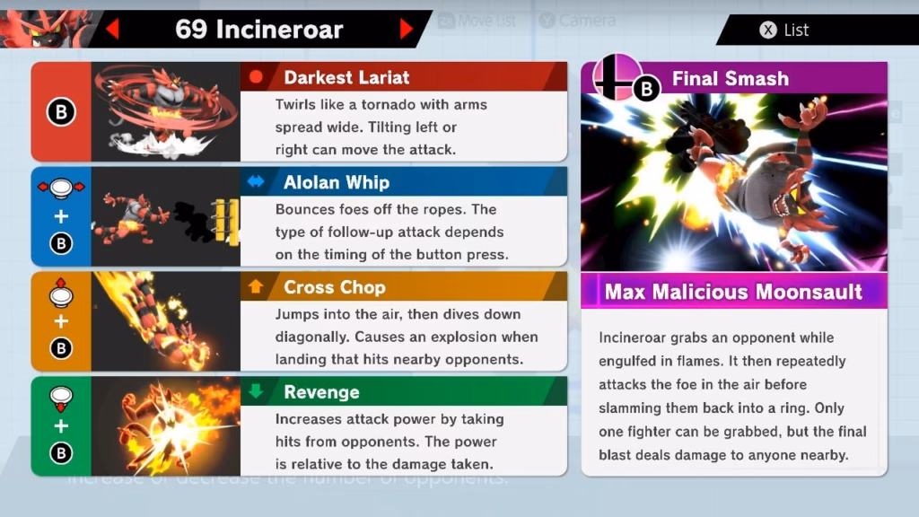 Who is Incineroar in Super Smash Bros Ultimate?