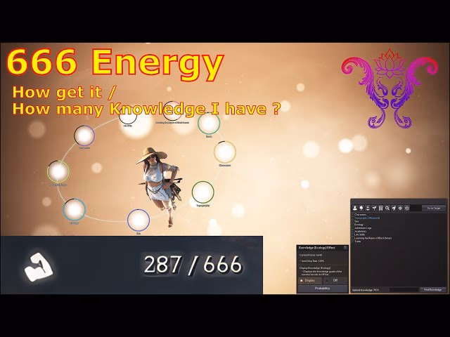 How do you increase energy in BDO knowledge?