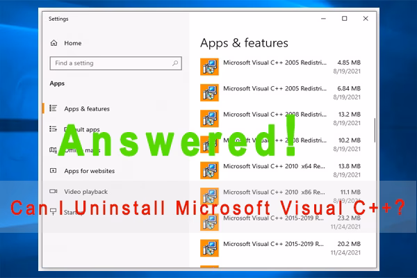 How to uninstall Microsoft Visual C++ package?