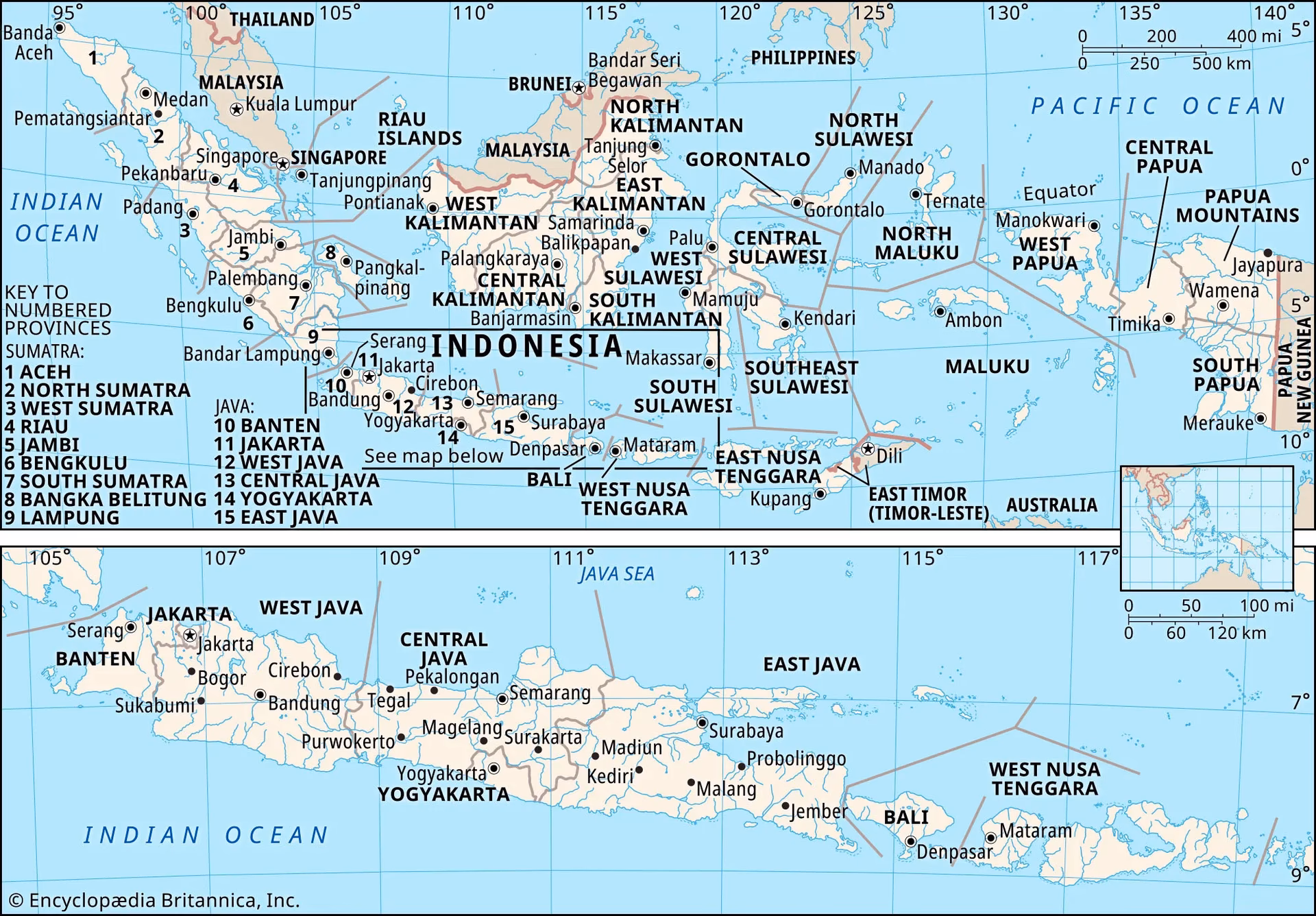 What are the major islands of Indonesia?