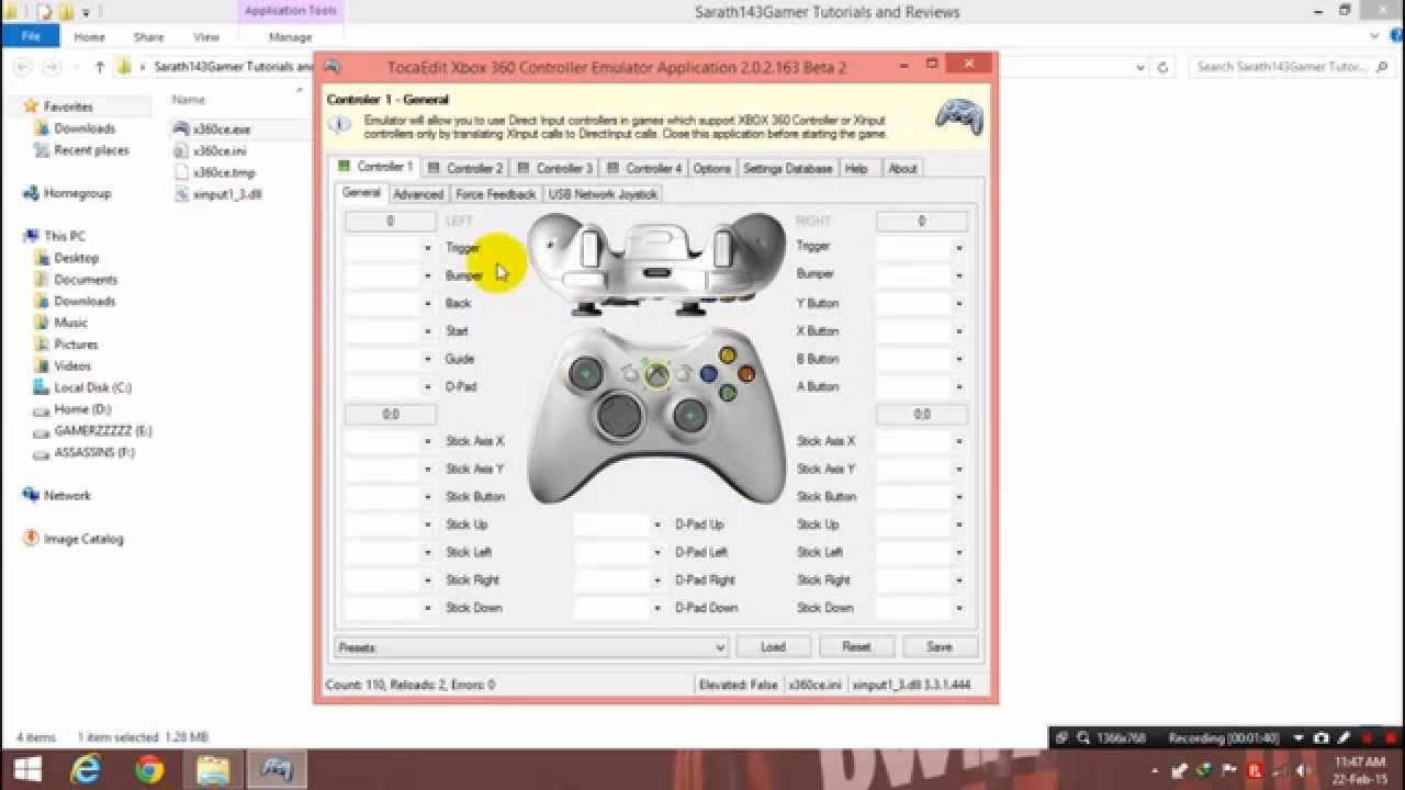 What is the joystick configuration menu?
