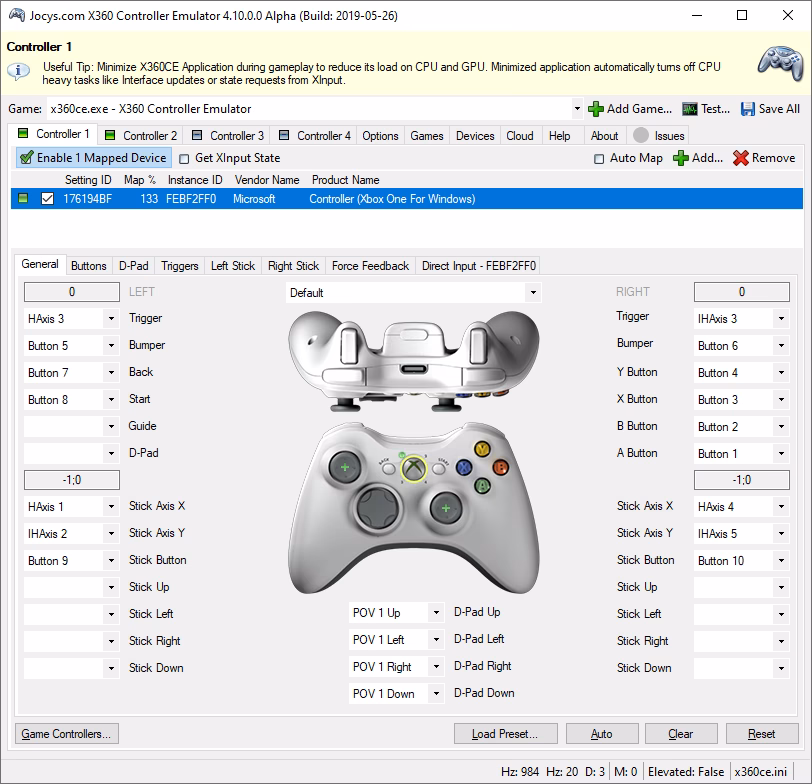How do I configure a joystick function?