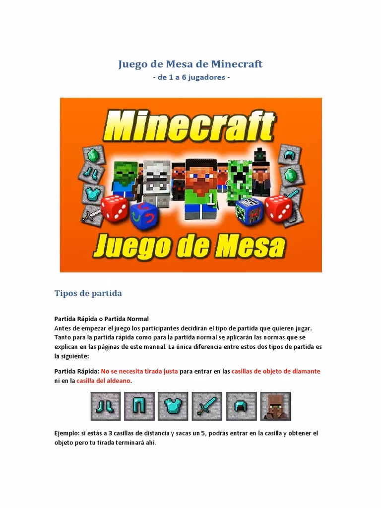 ¿Qué objetos se pueden obtener en el juego de mesa de Minecraft?