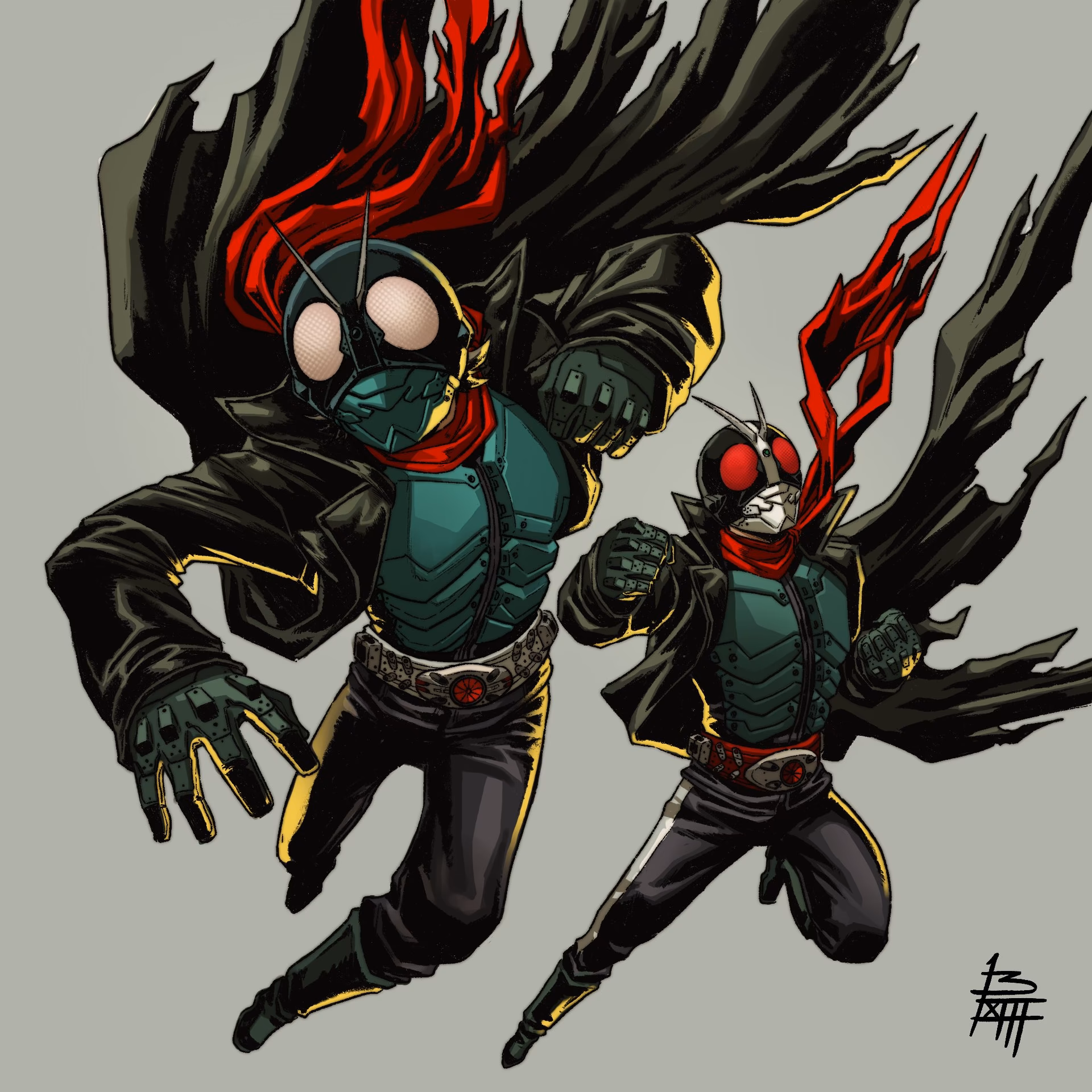 Where can I find fan art related to Kamen Rider?
