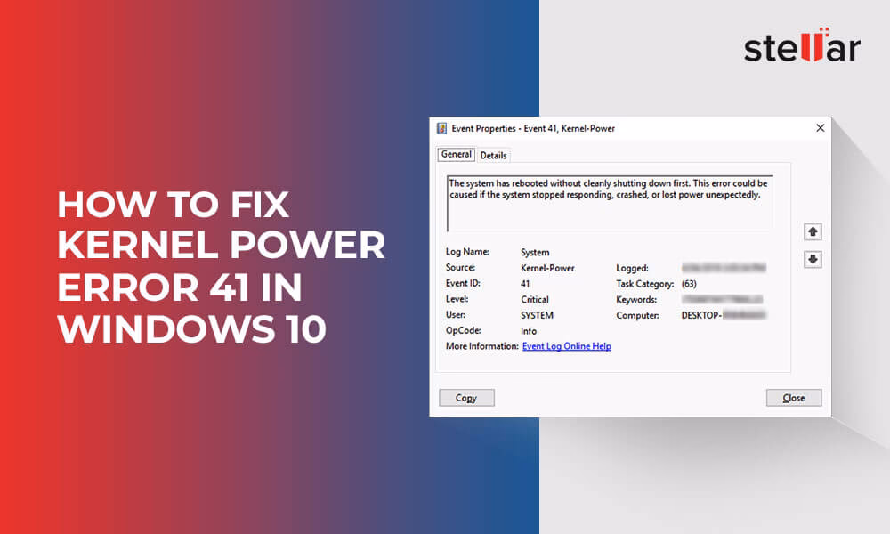¿Cómo solucionar el error kernel Power event id 41 Windows 10?