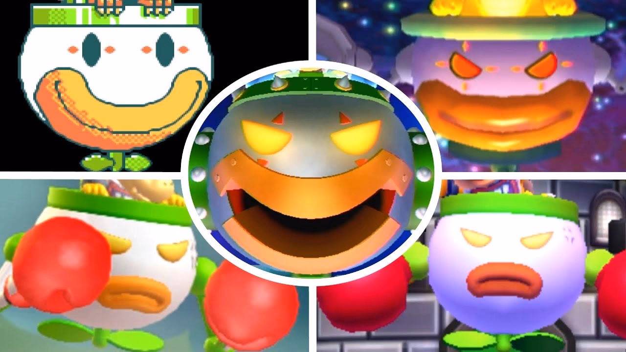 How does King Koopa use a clown car in Super Mario World?