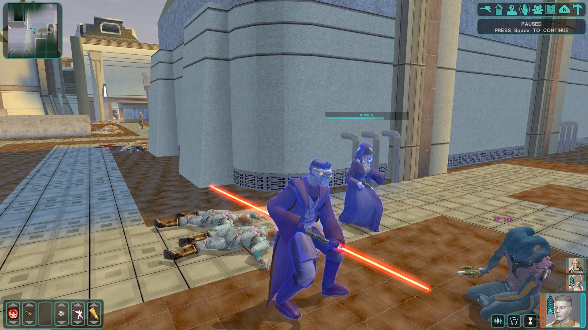 What is a melee attack in Knights of the Old Republic 2?
