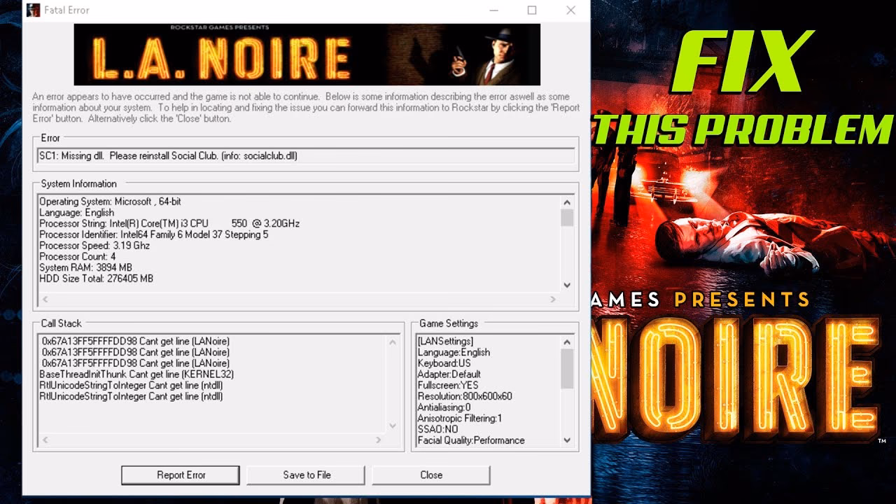 Does La Noire update RSC?