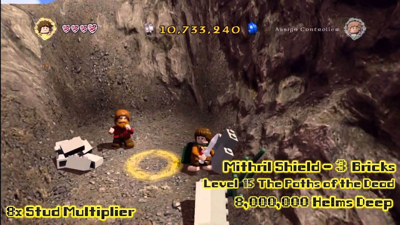 How do you unlock red bricks in Lego Lord of the Rings?