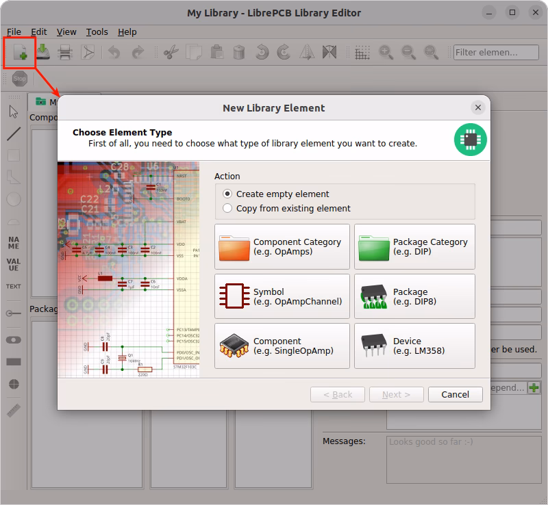 What features does the library editor provide?