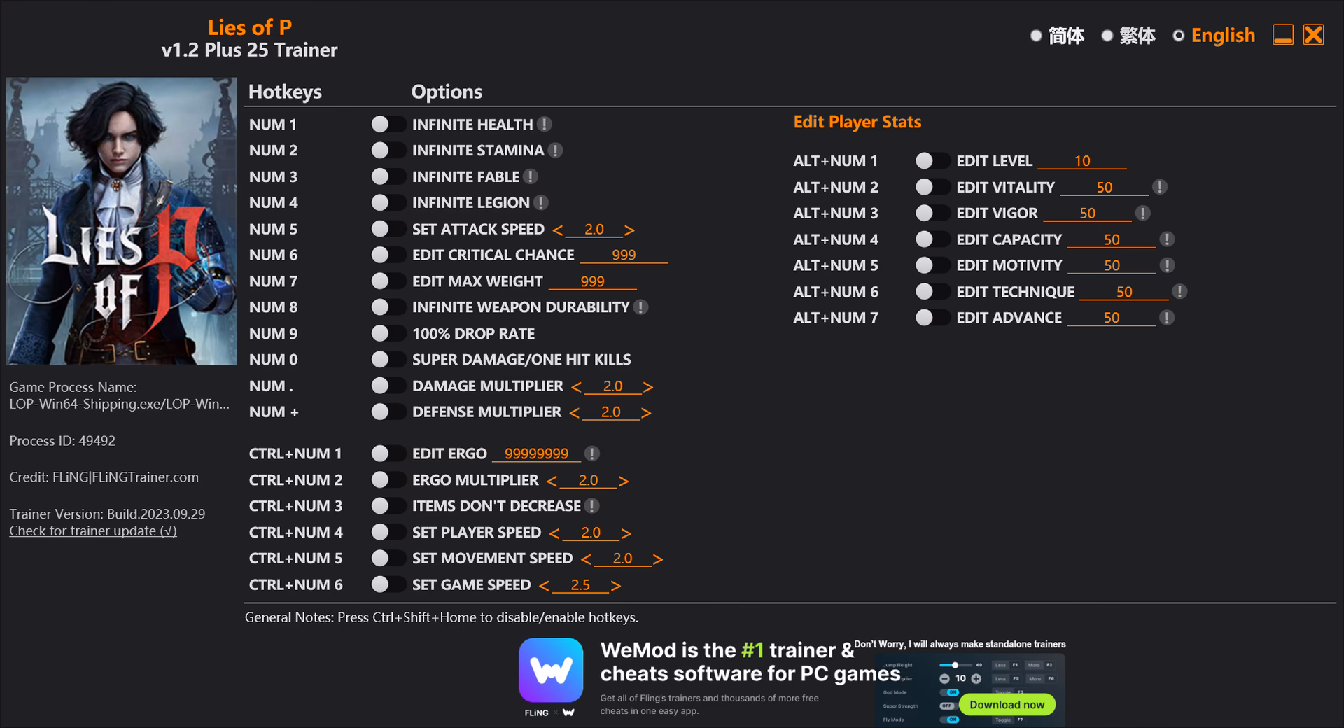 How do I use Cheat Table in lies of P?