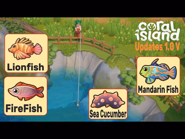 Where can I find fish in Coral Island?