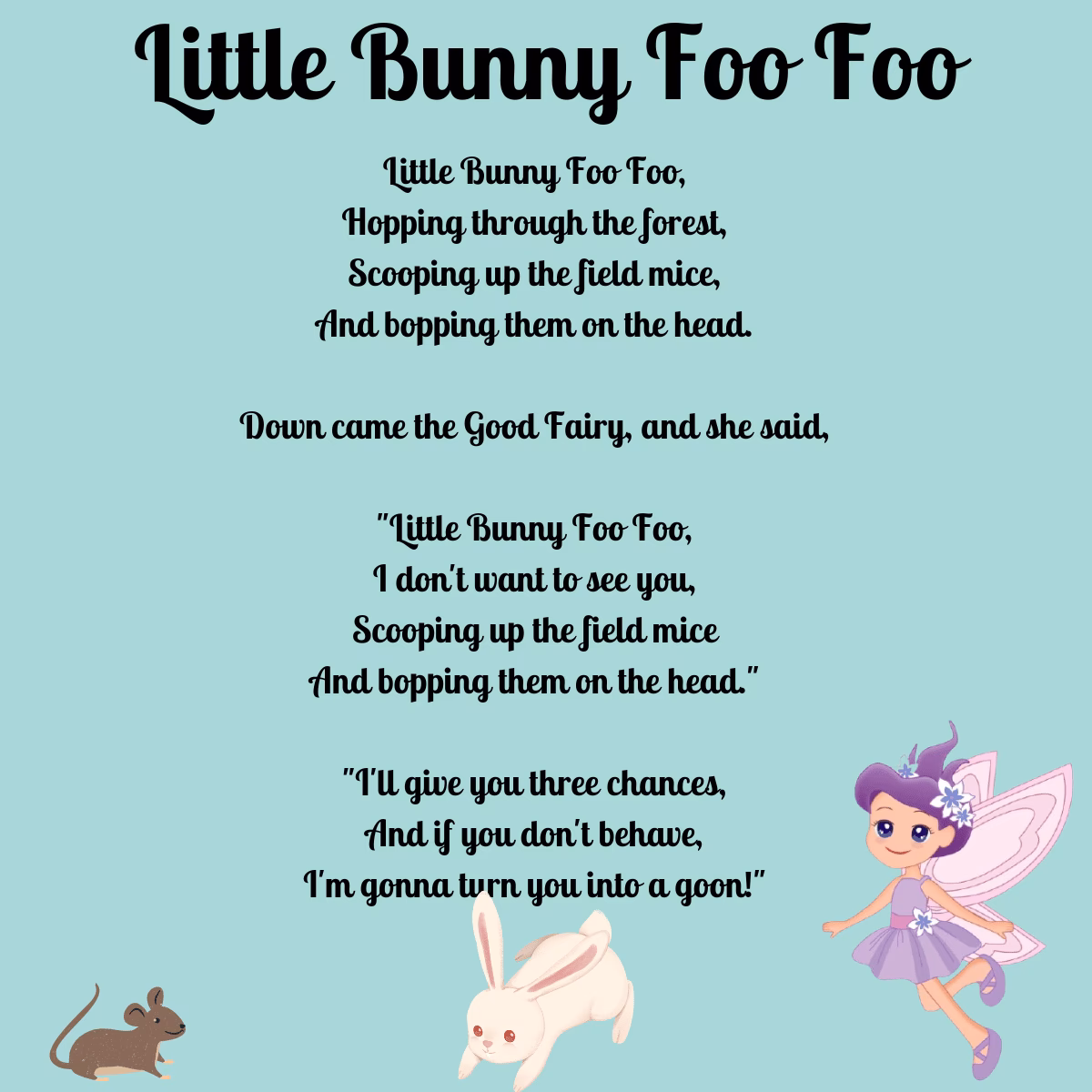 How many verses does little bunny Foo Foo have?